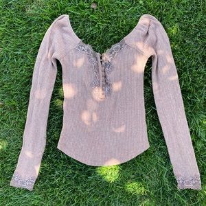 striped laced off the shoulder top